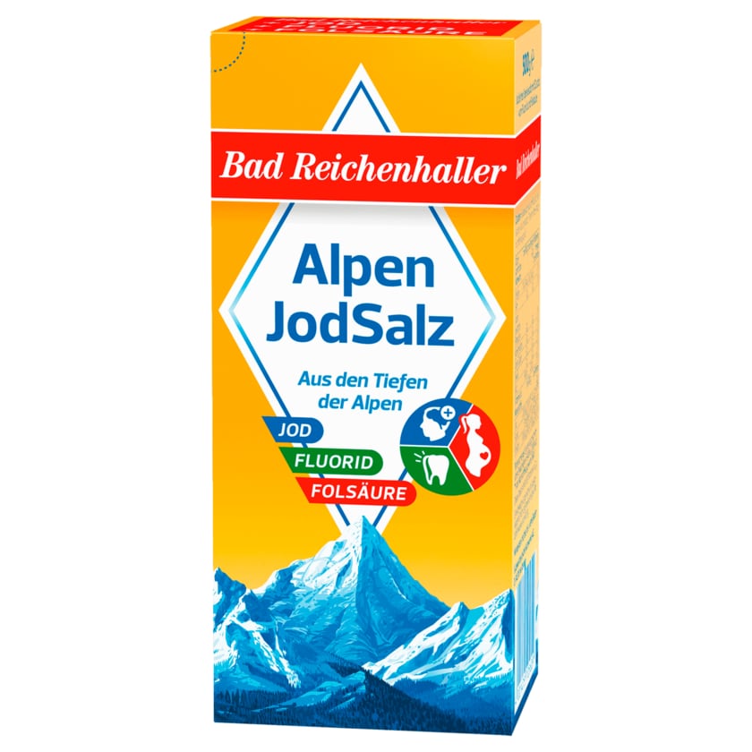 Bad Reichenhaller Jodsalz mit Fluorid+Folsäure 500g